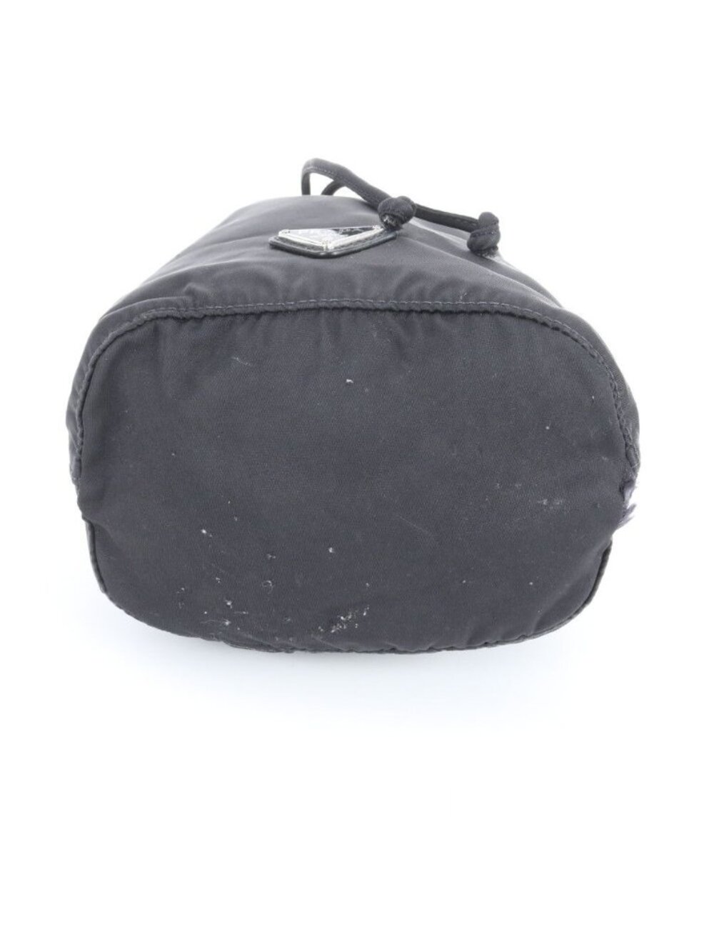 Prada Tessuto Nylon Triangle Logo Leather Pouch Hand Black Ewe - Picture 4 of 8